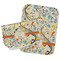 Swirly Floral Two Rectangle Burp Cloths - Open & Folded