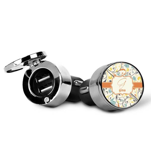 Swirly Floral USB Car Charger