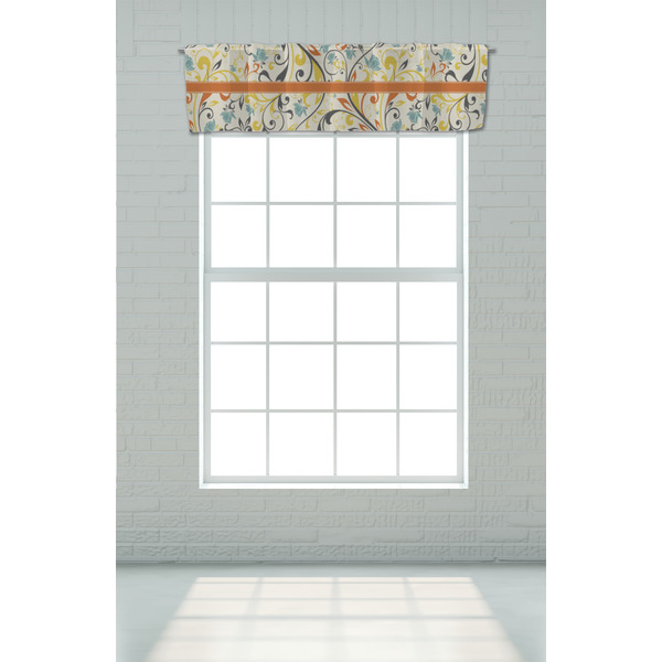 Swirly Floral Valance - On window