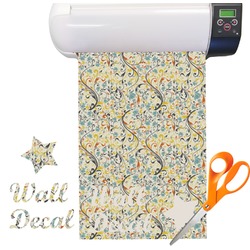 Swirly Floral Vinyl Sheet (Re-position-able)