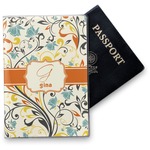 Swirly Floral Vinyl Passport Holder (Personalized)