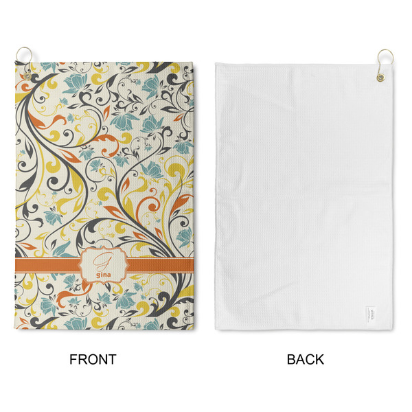 Swirly Floral Waffle Weave Golf Towel - Approval