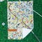 Swirly Floral Waffle Weave Golf Towel - In Context