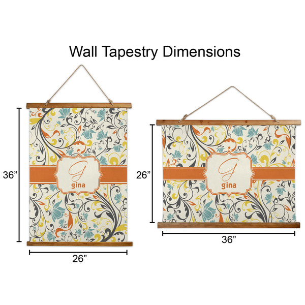 Swirly Floral Wall Hanging Tapestries - Parent/Sizing