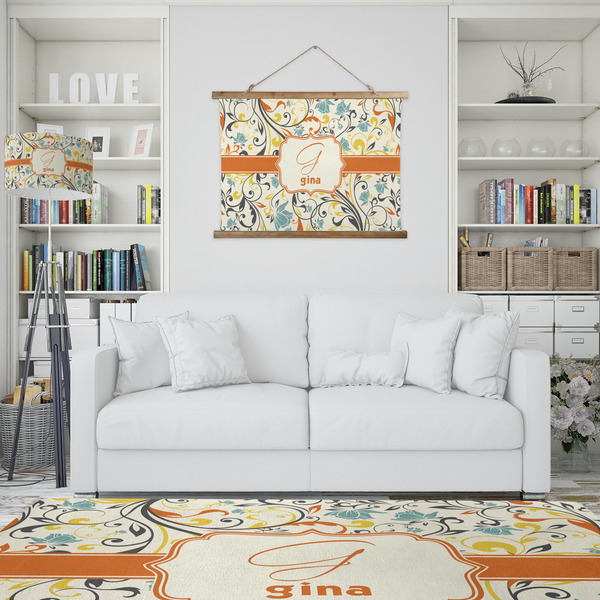 Swirly Floral Wall Hanging Tapestry - IN CONTEXT