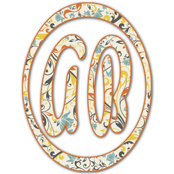 Swirly Floral Monogram Decal - Custom Sizes (Personalized)