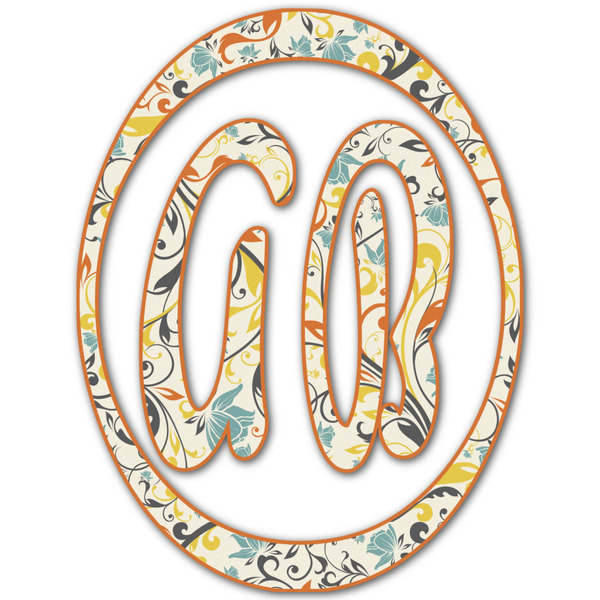 Custom Swirly Floral Monogram Decal - Large (Personalized)