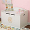 Swirly Floral Wall Monogram on Toy Chest