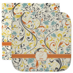 Swirly Floral Facecloth / Wash Cloth (Personalized)