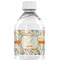 Swirly Floral Water Bottle Label - Single Front