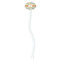 Swirly Floral White Plastic 7" Stir Stick - Oval - Single Stick