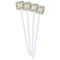 Swirly Floral White Plastic Stir Stick - Single Sided - Square - Front