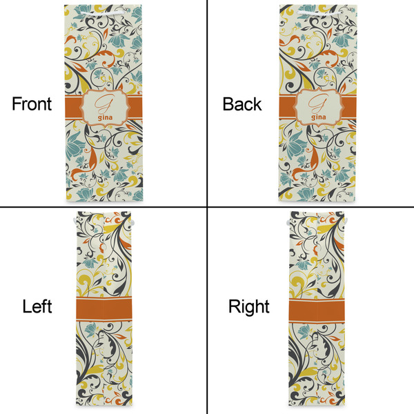Swirly Floral Wine Gift Bag - Gloss - Approval