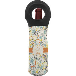 Swirly Floral Wine Tote Bag (Personalized)