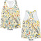 Swirly Floral Womens Racerback Tank Tops - Medium - Front and Back