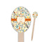 Swirly Floral Wooden Food Pick - Oval - Closeup