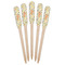 Swirly Floral Wooden Food Pick - Paddle - Fan View