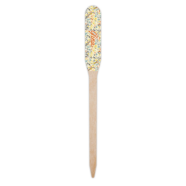 Swirly Floral Wooden Food Pick - Paddle - Single Pick