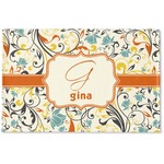 Swirly Floral Woven Mat (Personalized)