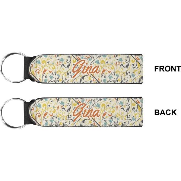 Swirly Floral Wristlet (Front + Back)