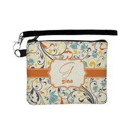 Swirly Floral Wristlet ID Case w/ Name and Initial