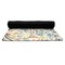 Swirly Floral Yoga Mat Rolled up Black Rubber Backing