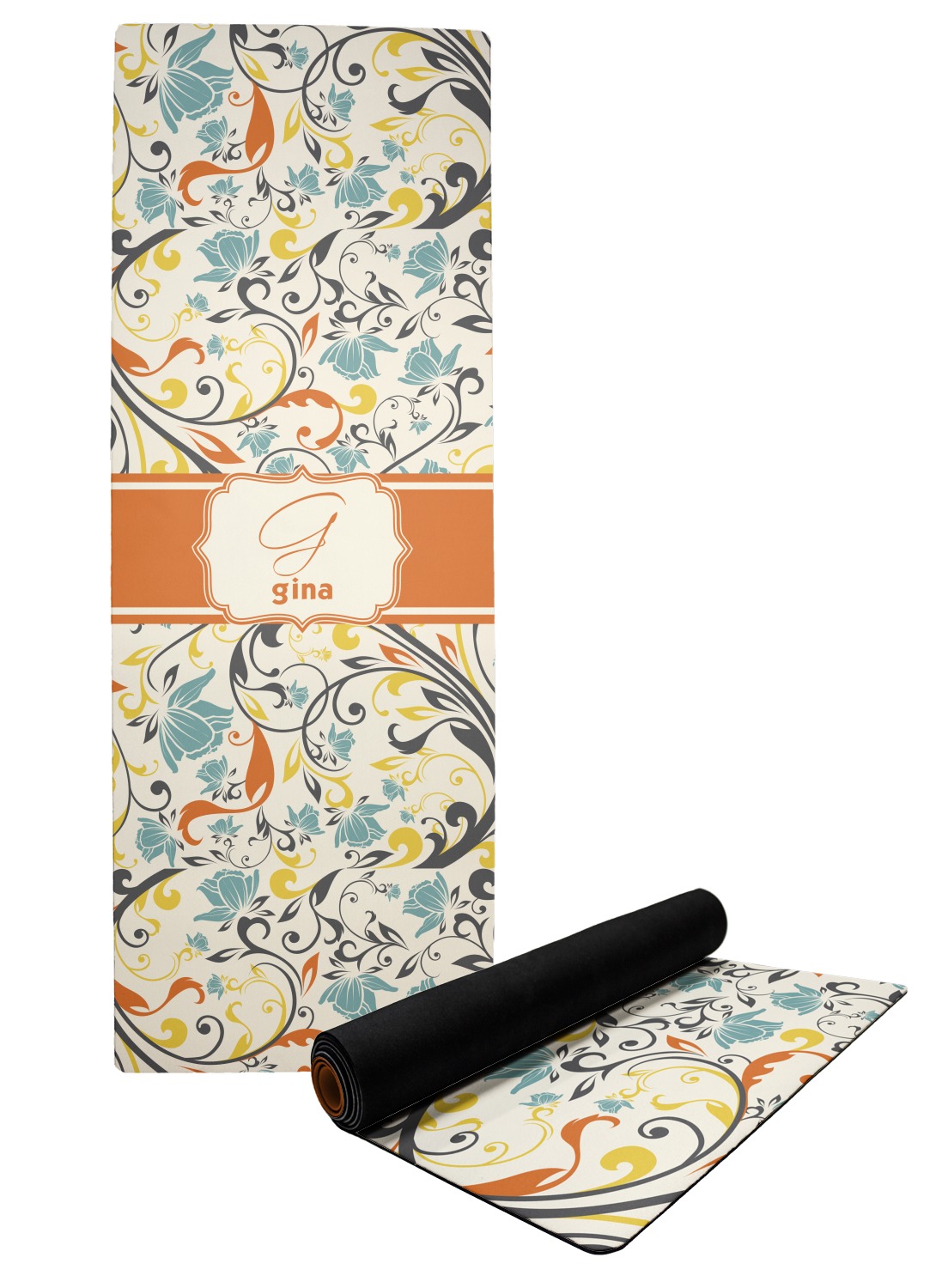 Custom Swirly Floral Yoga Mat (Personalized) YouCustomizeIt