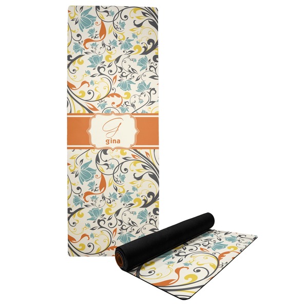 Custom Swirly Floral Yoga Mat (Personalized)