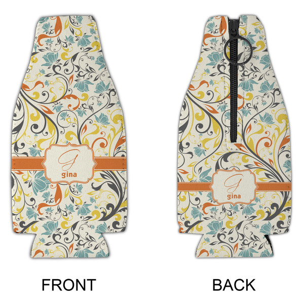 Swirly Floral Zipper Bottle Cooler - APPROVAL