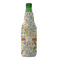 Swirly Floral Zipper Bottle Cooler - FRONT (bottle)