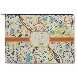 Swirly Floral Zipper Pouch (Personalized)