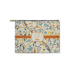 Swirly Floral Zipper Pouch - Small - 8.5"x6" (Personalized)