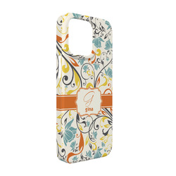 Swirly Floral iPhone Case - Plastic - iPhone 13 (Personalized)