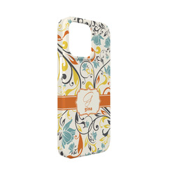 Swirly Floral iPhone Case - Plastic - iPhone 13 Mini (Personalized)