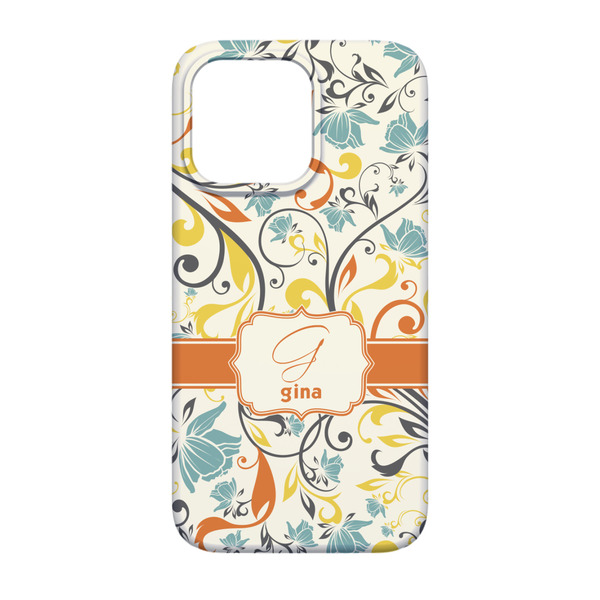 Swirly Floral iPhone 13 Pro Case - Back