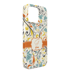 Swirly Floral iPhone Case - Plastic - iPhone 13 Pro Max (Personalized)