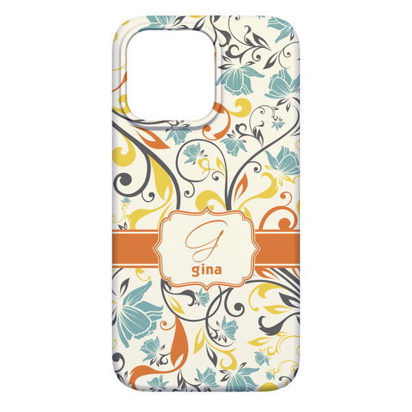 Swirly Floral iPhone 13 Pro Max Case - Back