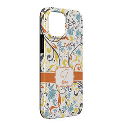 Swirly Floral iPhone Case - Rubber Lined - iPhone 13 Pro Max (Personalized)