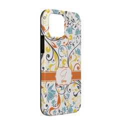 Swirly Floral iPhone Case - Rubber Lined - iPhone 13 Pro (Personalized)