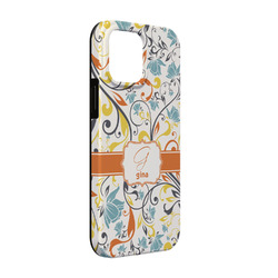 Swirly Floral iPhone Case - Rubber Lined - iPhone 13 (Personalized)