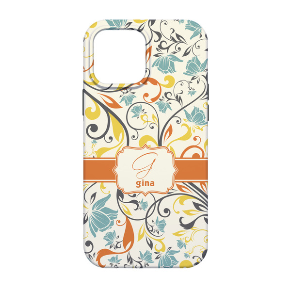 Swirly Floral iPhone 13 Tough Case - Back