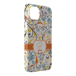 Swirly Floral iPhone Case - Plastic - iPhone 14 Pro Max (Personalized)