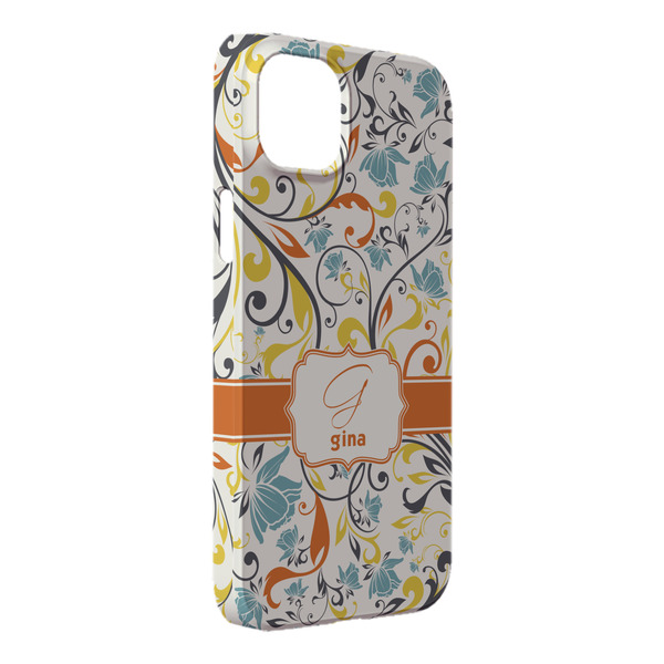 Custom Swirly Floral iPhone Case - Plastic - iPhone 14 Pro Max (Personalized)