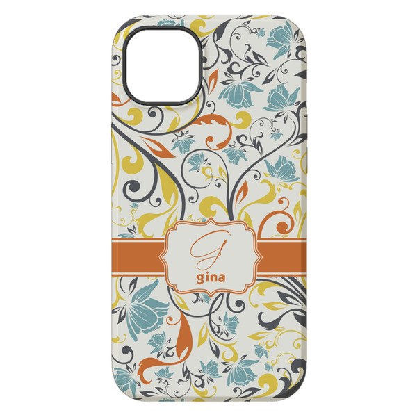 Swirly Floral iPhone 14 Pro Max Tough Case - Back