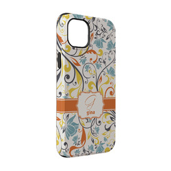 Swirly Floral iPhone Case - Rubber Lined - iPhone 14 Pro (Personalized)