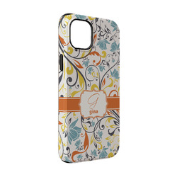 Swirly Floral iPhone Case - Rubber Lined - iPhone 14 (Personalized)