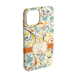 Swirly Floral iPhone Case - Plastic - iPhone 15 Pro (Personalized)