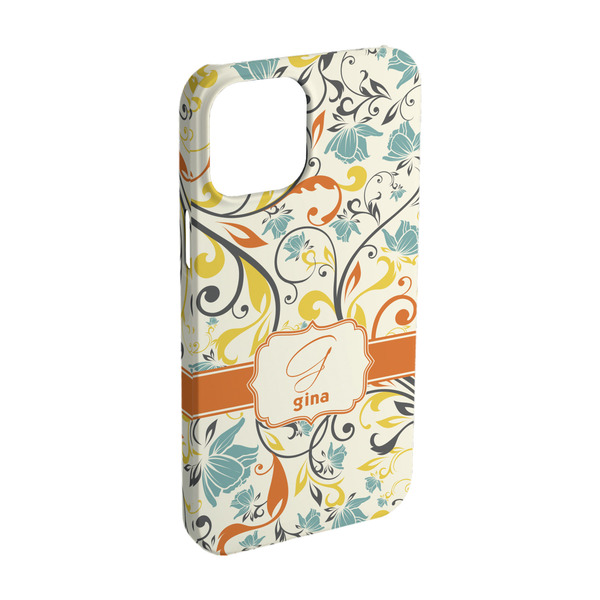 Custom Swirly Floral iPhone Case - Plastic - iPhone 15 Pro (Personalized)