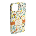 Swirly Floral iPhone Case - Plastic - iPhone 15 Pro Max (Personalized)