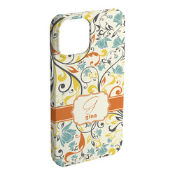 Swirly Floral iPhone Case - Plastic (Personalized)